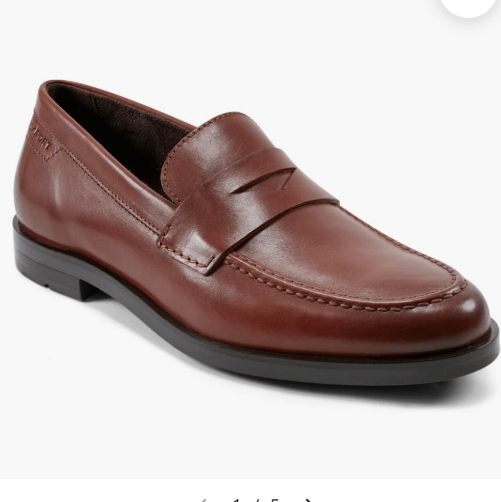 Men's Rockport Sutton Dress Slip On Penny Loafers Tan Size 6.5